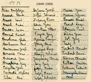 COLLEGE MODERNE LECLERC SIDI BEL ABBES LISTE 1949 1950 1 ERE M